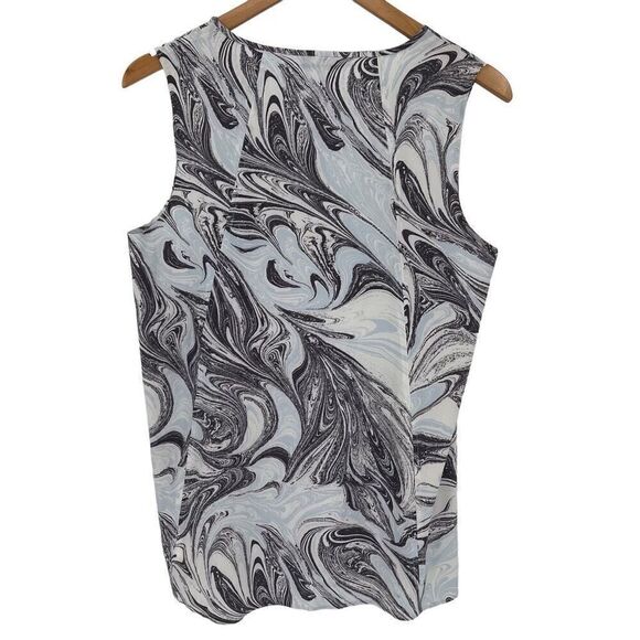 Athleta Refined Zephyr Tank Top Stretch White Grey Women‎ Medium Travel Commute - Picture 2 of 6